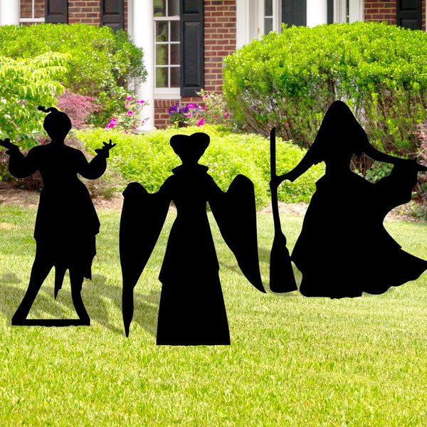 Witch Halloween Decorations Outdoor, Hocus Pocus Garden Metal Stakes Decor, Halloween Silhouette Party Supplies
