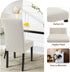 SearchI Jacquard Dining Room Chair Covers, Set of 6, Washable Parsons Chair Slipcover, Beige Floral