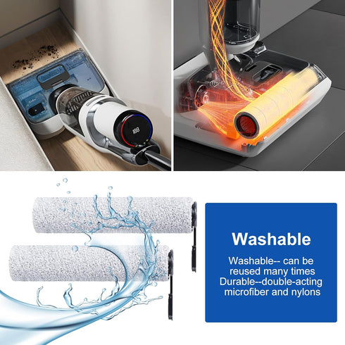 Fixbetter S6/S7 Ultra/S7 Steam/i6 Stretch/i5 Stretch/S9 steam/S9 Roller Brush and HEPA Filter for Tineco Floor One