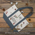 TOPDesign 1-Pack Canvas Tote Bag with External Pocket, Reusable Grocery Shopping Bag, Grey/Natural