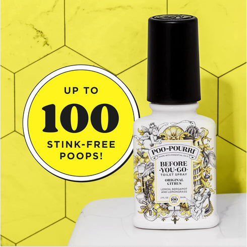 2 Oz, 100 Poo-Pourri Before-You-Go Toilet Spray, Original Citrus, Fl Up to Uses, Bathroom Odor Deodorizer