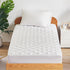 SLEEP ZONE Breathable Twin Mattress Pad - Machine Washable Quilted Fitted Cover, Deep Pocket up to 21" (White)