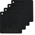 Silicone Trivets Mats Set - Heat Resistant Pot Mat for Countertop, Table Placemats, 4 Pack, Black
