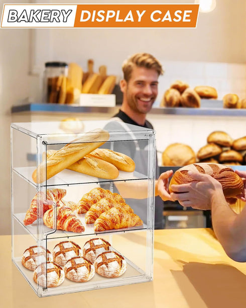 Countertop,4-Layer 1-Pack MEI NIAN Pastry Display Case,Bread Box for Kitchen Adjustable BreadBox, Large Capacity Bread