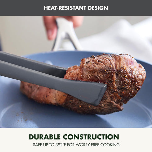 GreenPan Silicone Tong, Flexible Rubber Nonstick Kitchen Utensil for Cooking, Grilling, Serving, Heat-Resistant