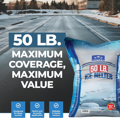 Maple99 -50 lb -15 Ice Melt Safer for Concrete Bag, Snow Salt Ice Melt, Salt for Snow and Ice Removal, Sidewalk Salt