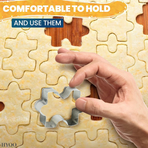 4 2.2 1.5" Pcs Puzzle Piece Cookie Cutter - Small x Puzzle Cookie Cutters for Edible Interactive Puzzles - Stainless