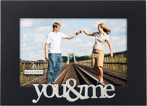 Malden International Designs Expressions You and Me Black Wood Picture Frame, 4x6