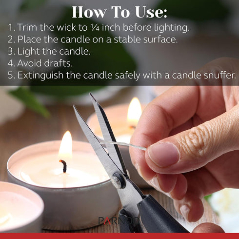 Tea Light Candles in Metal Cups - 250 Bulk White Unscented Votive Candles, 4.5 Hours Long Burning for Romantic Dinner