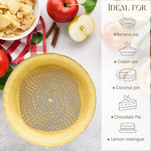 Ferraycle 2 Pieces Pie Weights for Baking, Stainless Steel Baking Beads, Pie Weights for Dough Kitchen Cooking (6 Ft,