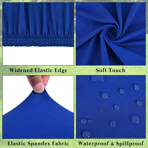 4 Pack 6 Blue,30" 72") Picnic Table Cover Elastic Fitted Tablecloths for Foot Rectangle Tables Waterproof Stretch