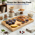 YACEYACE 13.7"x8.6"x2" Serving Tray for Ottoman, Small Bamboo Serving Tray with Handles, Trays for Ottoman, Coffe