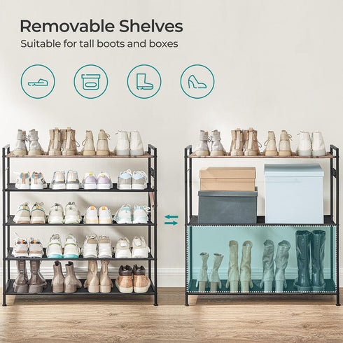 5 Closet 20-25 4 SONGMICS Shoe Rack, Tier Shoe Storage Organizer, Large Shoe Rack Shelf for Entryway, Sturdy Shoe Stand