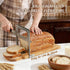 CAROCUT 6.3, Adjustable Bread Slicer, Foldable Wood & Stainless Steel Guide for Homemade Sourdough, Sandwich & Artisan