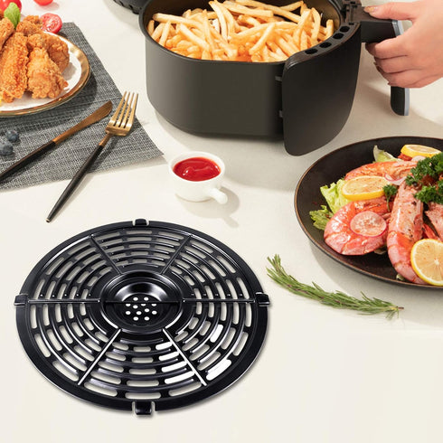 Air Fryer Grill Pan for Power XL 5QT, 8.7'' Round Non-Stick Replacement Tray Rack Parts Accessories, Dishwasher Safe