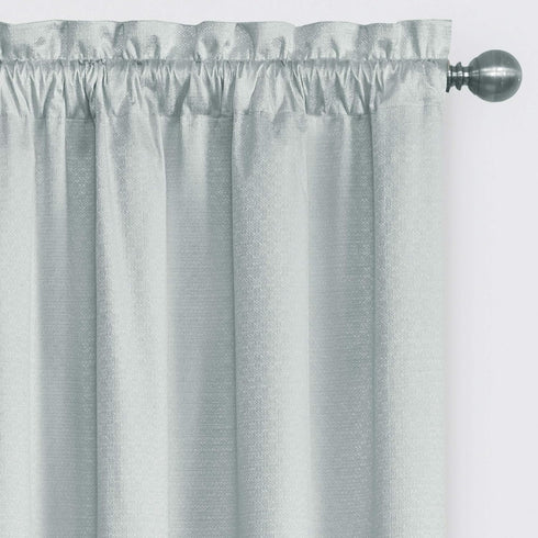 Eclipse Canova Modern Valance Rod Pocket Window Curtain, 42" x 21", River Blue for Kitchen or Bathroom