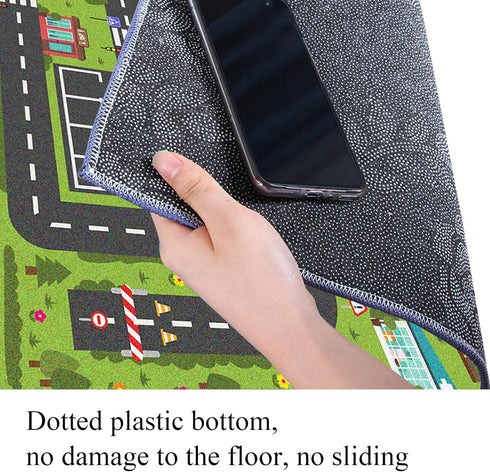 MOFAZEE 2'7" 3'11", 3-12 Road Rug for Kids, x Toy Car Play Rug Mat Carpet with Construction Town Style in Playroom