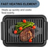 OVENTE Electric Indoor Grill, 15 x 10 Inch Non-Stick Cooking Surface, 1200W Fast Heat Up Power, Black