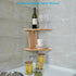 Set 2, (12 Inch, Waterproof Natural Wood Corner Wall Shelves of Rustic Wood Corner Floating Shelves with Cable Raceway