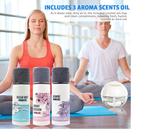 U.S. JACLEAN Set 3 Daiwa Felicity Aroma Oil Refill of - Globe Air & Room Revitalizer - White Noise Aromatizer Air
