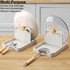 H&W 2Pcs Spoon Rest with Lid Holder,Foldable Spoon Holder for Kitchen Counter,Cat Pot Lid Holder for Spoons,Pot Lids,Spatulas,Utensils,Forks(Beige + Grey)