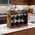 MYFEST 3-Tier Countertop Counters, 18 Wine Rack, Coffee Syrup Rack Organizer With Drawer for Coffee Bar, Tabletop