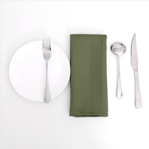Randall Waffle Stripe Napkin Set of 4, Solid Washable for Holiday Dining, Wedding or Party, Sage