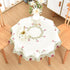 33 Inch Wolkemer Jacquard Small Round Tablecloth Vintage Floral Embroidered Lace Beige Table Cover for Nightstand End