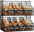 Countertop 5 2-Tier keomaisyto Egg Holder with Dividers & DIY Labels to Separate Eggs, Stackable Wire Baskets, XXL Egg