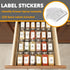24 378 4 11.25" 17.5" SpaceAid Spice Drawer Organizer with Spice Jars, White Minimalist Spice Labels, Tier Seasoning