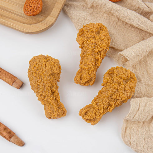 3 Pack AUEAR, Artificial Fried Chicken Leg Simulated Lifelike Fake for Home Market Display Kitchen Decoration