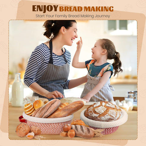 27oz 2 Sourdough Starter Kit, Banneton Bread Proofing Basket, Sourdough Bread Baking Supplies with Starter Jar