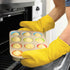 BPA-Free Soft Silicone Oven Mitts, Ultra Heat Resistant with Thick Cotton Liner, Long Slip Resistant Pot Holders