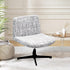 Armless 02 FUANGUI Criss Cross Chair Cover, Stretch Mid Back Wide Accent Chair Slipcover, Exquisite Vanity Chair Cover