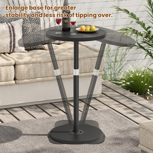 Asgolion Round Side Table, Adjustable-Height Drink Table for Small Spaces, Pedestal Martini Table, Cocktail Tables