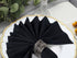 Cloth Napkins Set of 12, Cotton Dinner Napkins, Hemstitched Wedding Napkins, Machine Washable 18x18 Jet Black