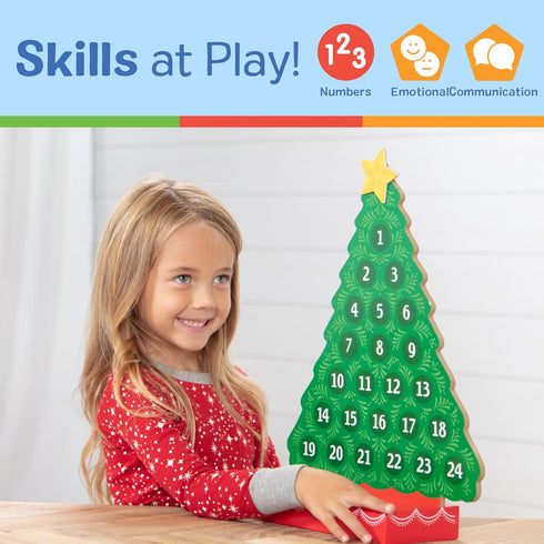 Melissa & Doug Countdown to Christmas Wooden Advent Calendar - Magnetic Tree with 25 Magnets