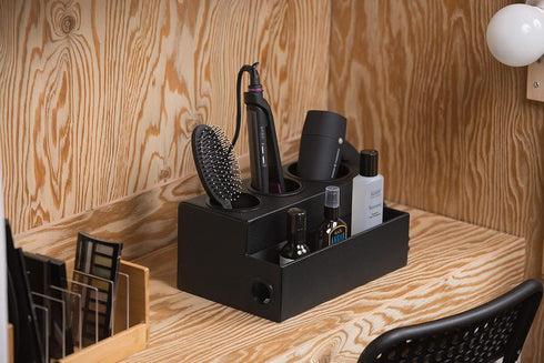 Hair Dryer Holder and Styling Organizer, Bathroom Countertop Blow Dryer Organizer, Vanity Storage Stand for