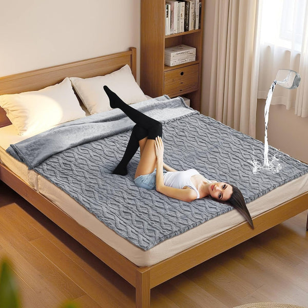 Tisancy King Size Waterproof Blanket for Bed Couch, 80'' x 60'' Double