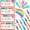 Noveread 24 Valentines Cards and Stacking Crayons 24 Pcs 5 Colors Panda Buildable