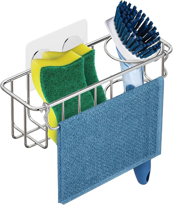 KESOL RustProof Sponge Holder Caddy for Kitchen, Stainless Steel Organizer with Suction Cup + Adhesive