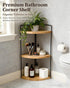 SwartLife Countertop 3-Tier Counter, Corner Bathroom Organizer, Corner Shelf for Vanity & Bathroom Rustic Wood Standing