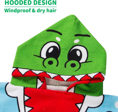 MOUNDHONG Summer (24x24 Inch, Cute Animal Hooded Beach Towel, Microfiber Bath Towels for Kids Toddler Infant Boy Girl