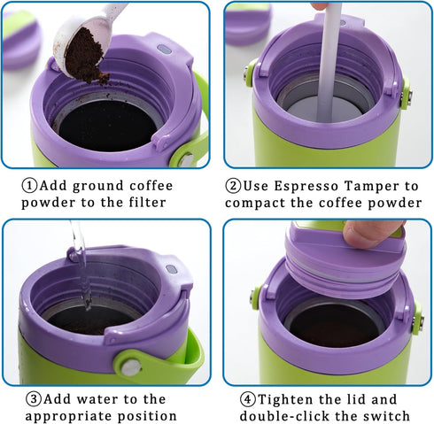 Machine,20 oz Portable Coffee Maker Mug for Travel,Mini Espresso Coffee Thermos Cup with Lid Fast Extraction Electric