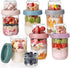 Wells 6 Pack Overnight Oats Containers with Lids, 16 OZ Dual Layer
