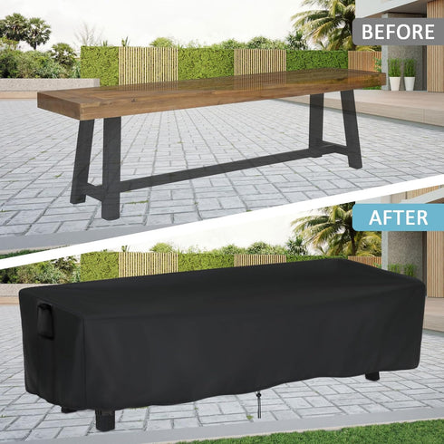 63" 15" 18" Kingling Outdoor Bench Cover Rectangle, Wood Bench Cover Waterproof Patio Bench Covers for Outdoor