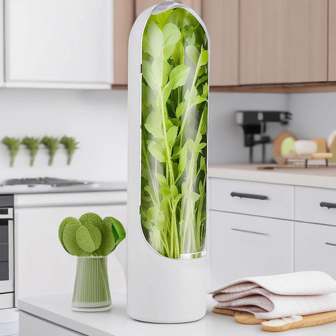 Herb Saver for Refrigerator - Fresh Herb Keeper Pod Containers, Keeps Vegetables Fresh for 2-3 Weeks