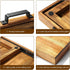 Natural Acacia Sliding Tray for Coffee Machine, Kitchen Appliance Slider Moving Caddy, Air Fryer Rolling Tray