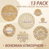 Set 13 Glenmal of Boho Wall Basket Decor Woven Rattan Flat Baskets Handmade Boho Wicker Bamboo Seagrass Wall Hanging