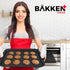 Nonstick Cookie Sheet Pan, Carbon Steel Oven Tray with Red Silicone Handles, Small Bakeware with Gray Coating